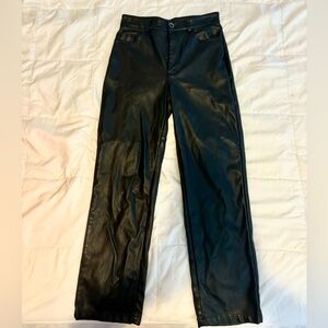 Leather jeans from Amazon! black and size small! Does not loose shape!